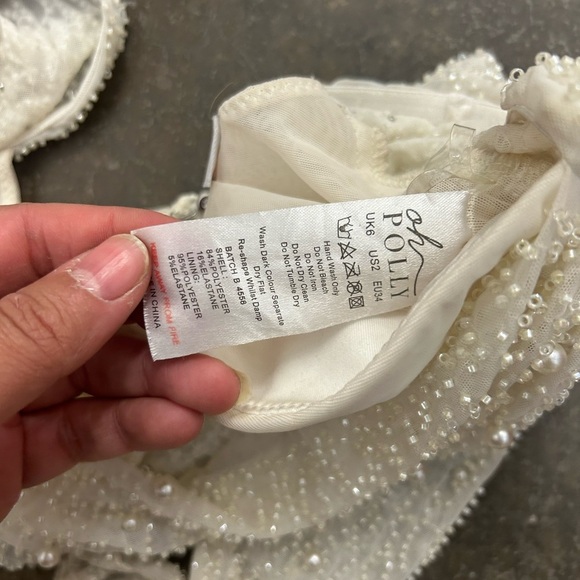 Oh polly pearl beaded cropped top bachelorette bridal - Picture 5 of 6